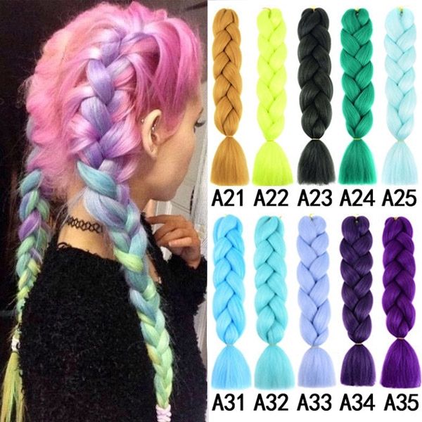 24%20inch%20Jumbo%20Braids%20Long%20Straight%20Jumbo%20Synthetic%20Braiding%20Hair%20for%20Women%20Cotton%20Crochet%20Blonde%20Pink%20Hair%20Extensions%20Kanekalo%20-%20Image%204