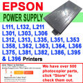 Power Supply for Epson L111-L132-L211-L301-L303-L306-L312-L313-L335-L351-L353-L358-L362-L363-L364-L366-L375-L381-L382-L386-L395-L396 Printers. 
