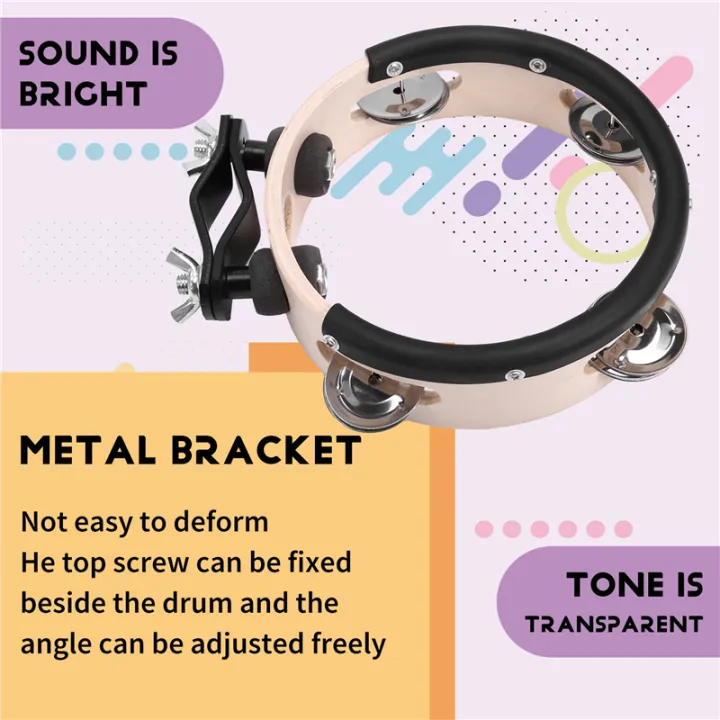 Drum Circle Double Row Rattle Drum Rings Tambourine Drum Tamborine ...