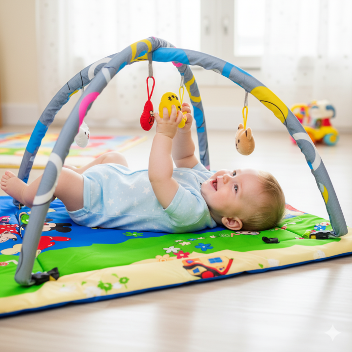 Baby Play Gym (82cm x 82cm)/ Twist and Fold Activity Gym/ Toys Deluxe Gym/ Super Deluxe Activity Gym Play Mat, Classic Toys