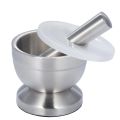 Mortar And Pestle Stainless Steel Spice Grinder Pill With Lid For Crushing Grinding Ergonomic Design With Comfy Grip. 