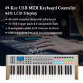 WORLDE P-49Pro USB MIDI Keyboard Controller LCD Display with 49 Semi-weighted Keys 16 RGB Backlit Trigger Pads 8 Assignable Sliders for Music Studio Stage Live Performance. 