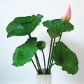 Flower Arrangement PU Artificial Lotus Romantic Lifelike Simulation Lotus Leaf Long Stem Handmade Fake Lotus Branch Garden. 
