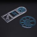 Sojhoop 2 Pcs Multifunctional Geometric Ruler Plastic Circle Drawing Tool Drafting Templates Clear Graphic Design Tools. 