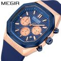 MEGIR Brand Fashion Business Sports Chronograph Quartz Men's Watch. 