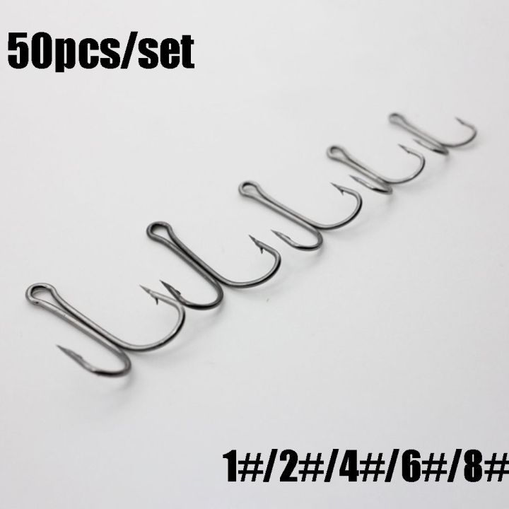 Perforated Size 1 2 4 6 8 Durable Head Double Fishing Hook Fish Bait ...