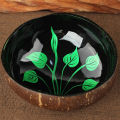 Natural Leaf Pattern Coconut Shell Eco-Friendly Candy Storage Bowl Container Coconut Bowls Home Decoration. 