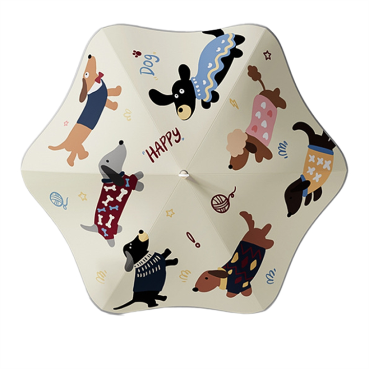 UV Protection Compact Umbrella Cute Cartoon Design with Reflective Strip Children' S Use D