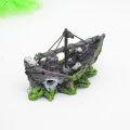 Aquarium Ornament Wreck Sunk Ship Sailing Boat Destroyer Fish Tank Cave Decor AITENG. 