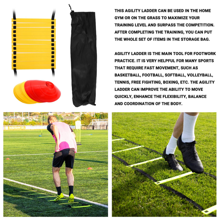 Sports%20Speed%20Agility%20Training%20Set%2010%20Disc%20Cones%20and%20Agility%20Ladder%20-%20Image%204