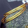 Gold plated Two line Charm Bangle Stylish Rich Look Guaranteed Without Stone For Women gift items for girls. 