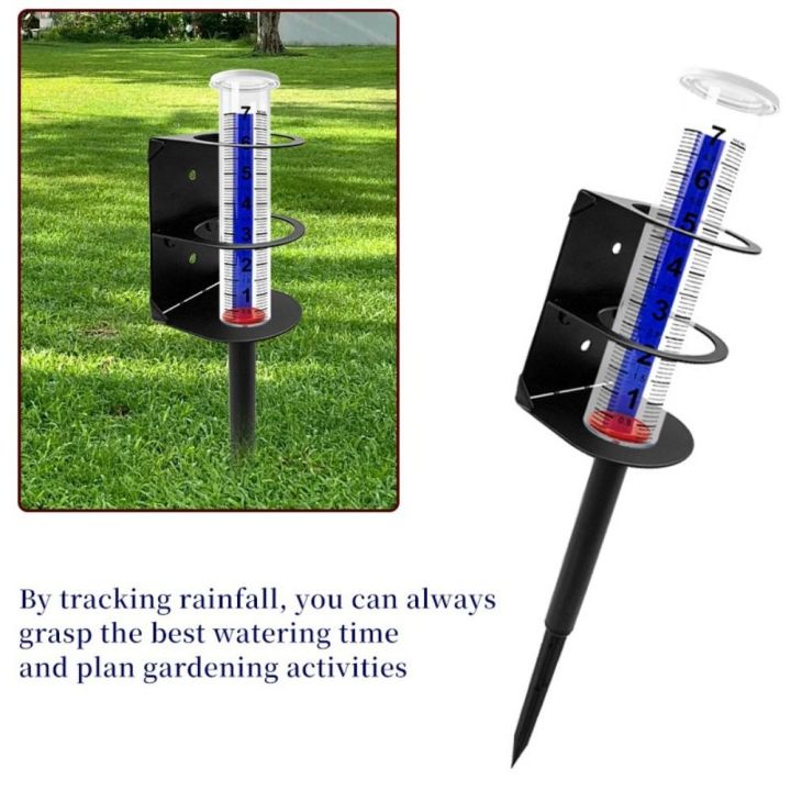 Rainfall Level Device Measuring Device Transparent Outdoor Rain Gauge Removable Secure Stake ...