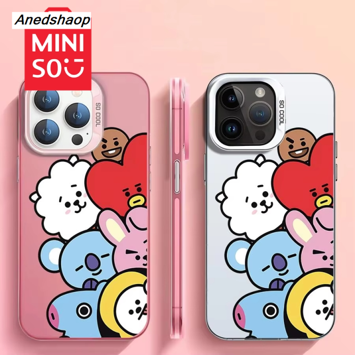 Anedshaop BTS BT21 phone case for iphone 16 15 14 plus 13 12 11 pro max cover Luxury Anti drop funda Korean cartoon tata cases carcasa