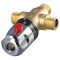 with Scale Brass Thermostatic Mixing Valve 1/2 Inch Adjustable Temperature Shower Mixing Valve Surface Mounted Pipeline Valve Water Heater. 