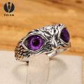 Prism Finger Ring Ultralight Adjustable Owl Ring with Big Eyes Simple Style Finger Band for Women Men Engagement Wedding Jewelry Gift. 