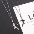 【IKE】Gothic Devil Wing Couple Necklace for Women Men Dragon Wing Love Heart Pendant Necklace Friendship Necklaces Family Jewelry. 