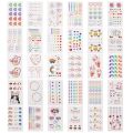 1 Sheet Waterproof Small Simple  Line Letter Tattoos Sticker Water Transfer Mixed Style Stickers Body Art Temporary Tattoo for Men and Women Random Style. 