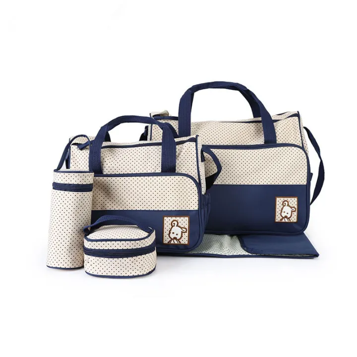5pcs%20Fashionable%20Mother's%20Maternity%20Bag%20Baby%20Diaper%20Bag%20Sets%20Large-capacity%20Baby%20Stroller%20Nappy%20Bag%20Mommy%20Bag%20%7C%20IStorez%20LMH%205044%20-%20Image%202