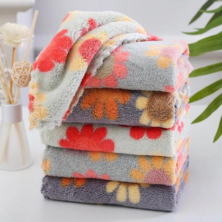 30X30CM%20Kitchen%20Cleaning%20Cloths%20Soft%20Absorbent%20Dishcloth%20Coral%20Fleece%20Sunflower%20Wiping%20Towel%20Rags%20Household%20Cleaning%20Cloth%204Pcs%20-%20Image%202
