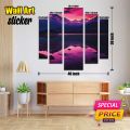 Wall arts, Wall Sticker Design decoration home bedroom office wall sticker gaming room Digital Printed Wall Art With Sticker - Five(5) Pieces. 