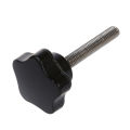 M8 x 50mm Thread Replacement Star Hand Knob Tightening Screw Black Silver Tone. 