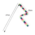 Rainbow Fluffy Long Plush Snake Funny Cat Stick Toy. 