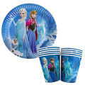 Frozen Elsa Theme Paper Cup Paper Plate Set Birthday Party Decorations 10 Pcs. 