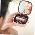 Small Jewelry Box Portable Travel Jewelry Organizer Jewelry Storage Box with Mirror. 