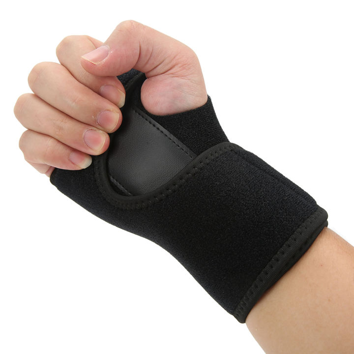 Sports Wristband, Sports Wrist Guard Bending Design Black Right Hand OK Cloth PU Steel for Training