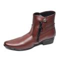 Mens Boot Shoes Zib Adjustable  - Brown. 