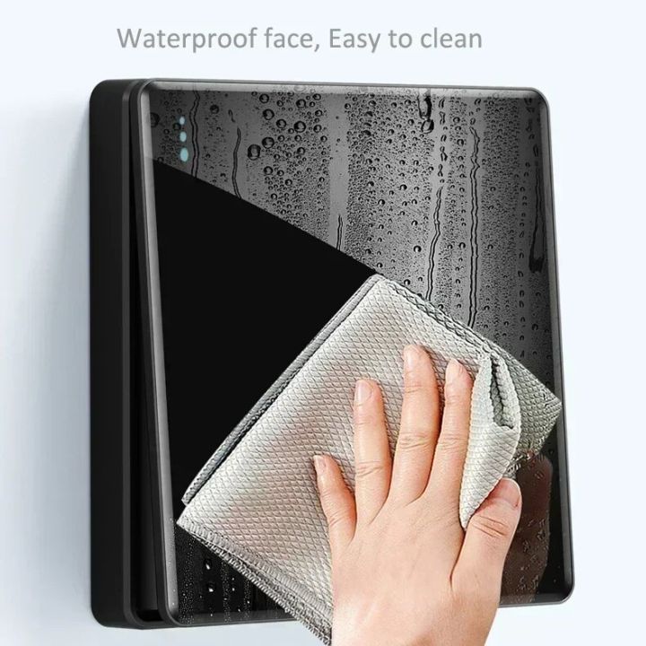 146*86MM%203*6%20Wallpad%20Black%20Glass%20Double%20Switched%2013A%203Pin%20UK%20Wall%20Plug%20Socket%20with%202USB%20TypeC%2020A%2045A%20Fuse%20Switch%20Satellite%20RJ45%20-%20Image%205