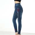 Dyegold Jean Leggings for Women Denim Print Fake Jeans Look Like Leggings Sexy Stretchy High Waist Slim Skinny Jeggings Capri. 