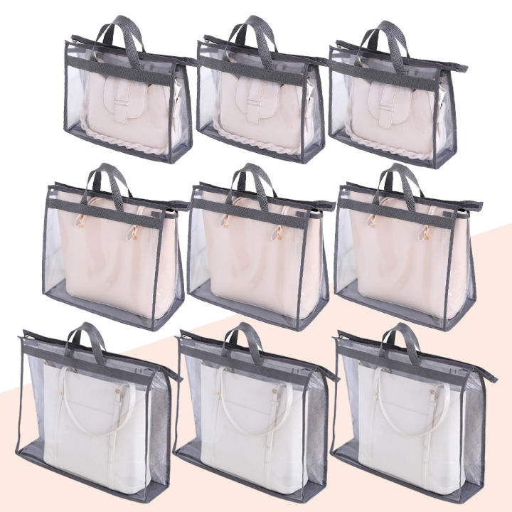 DishyKooker%209pcs%20Organizer%20Bags%20Transparent%20Hanging%20Dust%20Cover%20Bags%20Purse%20Storage%20Organizer%20With%20Zipper%20Handles%20(3%20Sizes:%20S/M/L)%20-%20Image%202