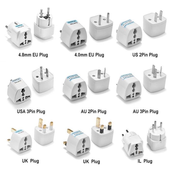 1pcs Universal AU UK US EU Plug Adapter US to EU Converter Black/White Australian Euro Travel Adapter Power Socket Outlet