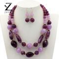 Zentora Women Necklace Delicate Female Necklace Dangle Earrings Set. 