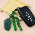 【Miga Plaza】SHIBEN Creative Classic Bag Pendant Car Key Chain Braided Rope DIY Making Natural Stone Luckly Pendant Pixiu Car Pendant Carved Jade Keychains Pendant Keychain. 