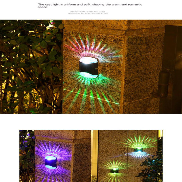 4pcs%204led%20Solar%20Wall%20Lamp%20Waterproof%20Up%20Down%20Luminous%20Night%20Light%20For%20Outdoor%20Garden%20Courtyard%20Decoration%20-%20Image%206