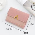 Kstyle Women Cute Elegant Fashion Classy Simple Premium PU Leather Trifold Short Wallet Card Holder Purse Clutch Pouch Coin Wallet - 887. 