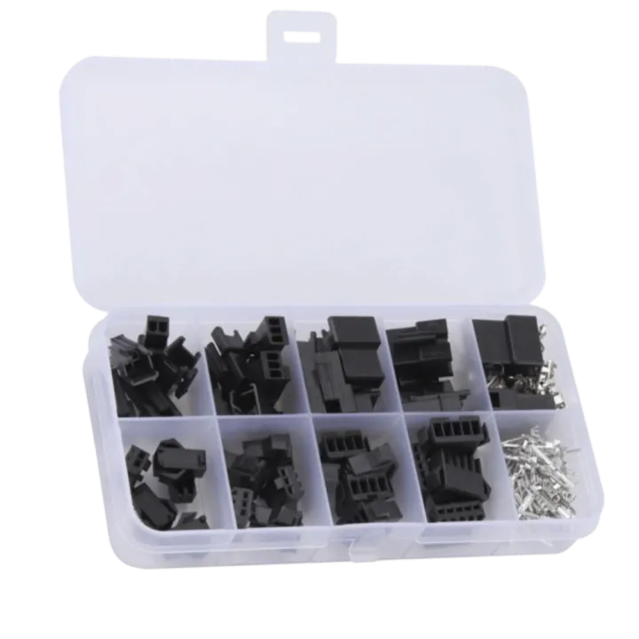 200-Piece JST SM 2.54mm Connector Kit – 2/3/4/5 Pin Terminals & Wire Cable Plugs