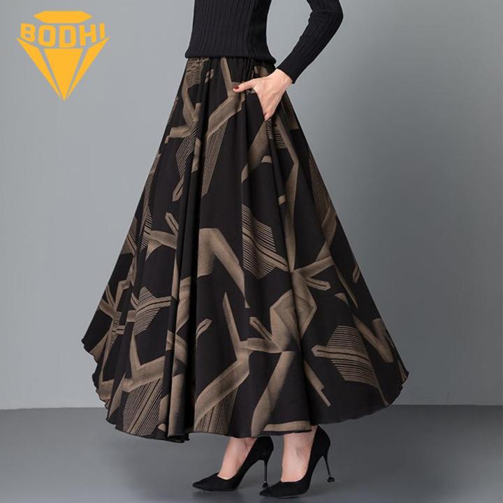 Elegant%20Women%20Maxi%20Skirt%20Vintage%20A-line%20Maxi%20Skirt%20with%20Pockets%20for%20Elegant%20Party%20Commute%20High%20Waist%20Colorblock%20Design%20Fashion%20Women%20Plaid%20Skirt%20-%20Image%204