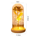 Glass Rose Flower Gift Exquisite Luminous Rose In Glass Dome. 