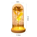 Glass Rose Flower Gift Exquisite Luminous Rose In Glass Dome. 