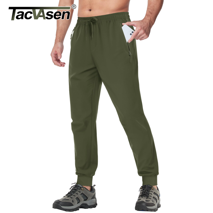 TACVASEN Summer Quick Dry Hiking Pants Mens Casual Zipper Pockets ...