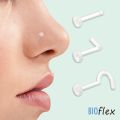 10Pcs Clear Nose Stud Rings Acrylic Nostril Piercing Jewelry for Women Work School 18G 20G Plastic Retainer Screw L Bone Shape. 