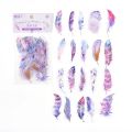 40 Pcs /pack Colored Feather Design Waterproof Decorative Stickers. 