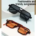 【Hot demand】Retro Double Bridge Women's Sunglasses Fashion Leopard Sun Glasses Trendy Street Wear Shades Men's Shades UV400 Eyewear. 