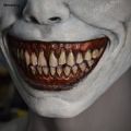 Wenefang Halloween Mask Scary Smiling Demon Mask with White Eye Horrible Devil Coser Creepy Horror Mask Evil Cosplay Scariest Masked Ball. 