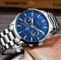 FREE SHIPPING & WARRANTY - Stainless Steel Luxury Men Watch Quartz Analog Business Chain Casual Wrist Blue Dial LIGEx Watches For Boys Gents Styles_LK Online. 
