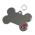 Cute Bone Shape Dog Tag Metal Ring DIY Engraved ID Name Collar Pendant Nameplate. 