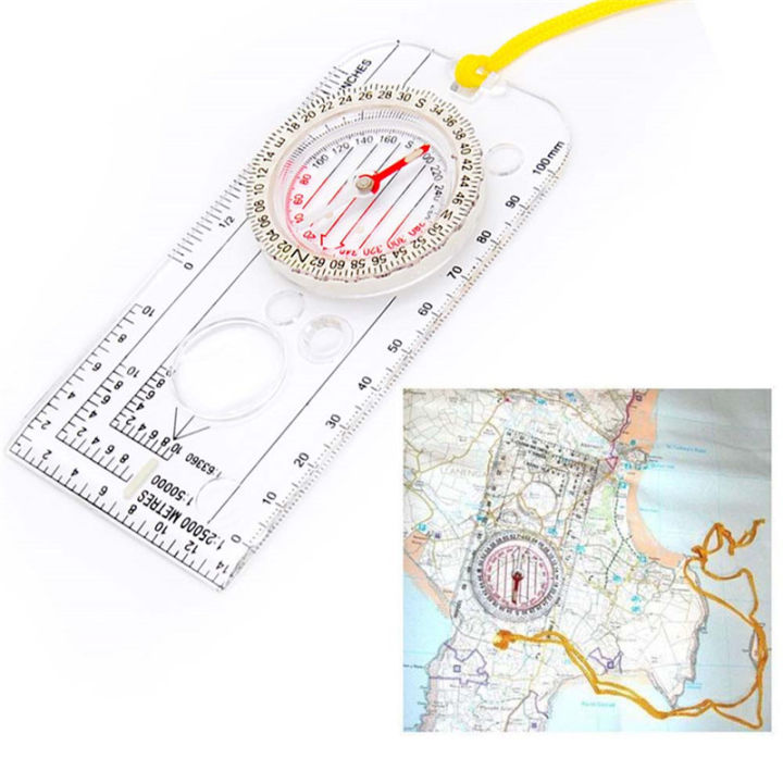 Map Scale Ruler Digital 【The Timber Loft】Multifunction Mini Ruler Map Scale Compass Tool ...